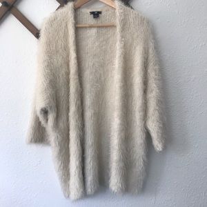 H&M Fuzzy Cardigan Cream XS